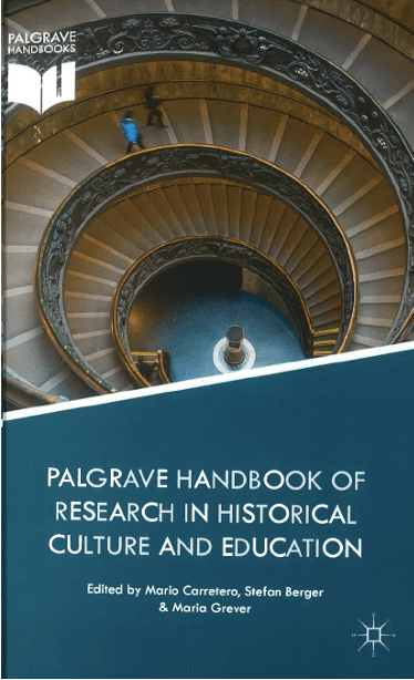 En la portada del "Palgrave Handbook of Research in Historical Culture and Education" (Manual Palgrave de investigación en cultura histórica y educación), editado por Mario Carretero, Stefan Berger y Maria Grever, se puede ver el logotipo de Palgrave Handbooks en la esquina superior izquierda.